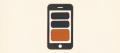 Screen-printed illustration of a phone showing blank message bubbles