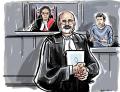 Court sketch of Jason Dos Santos in court