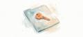 Watercolour of a house key resting on a folder