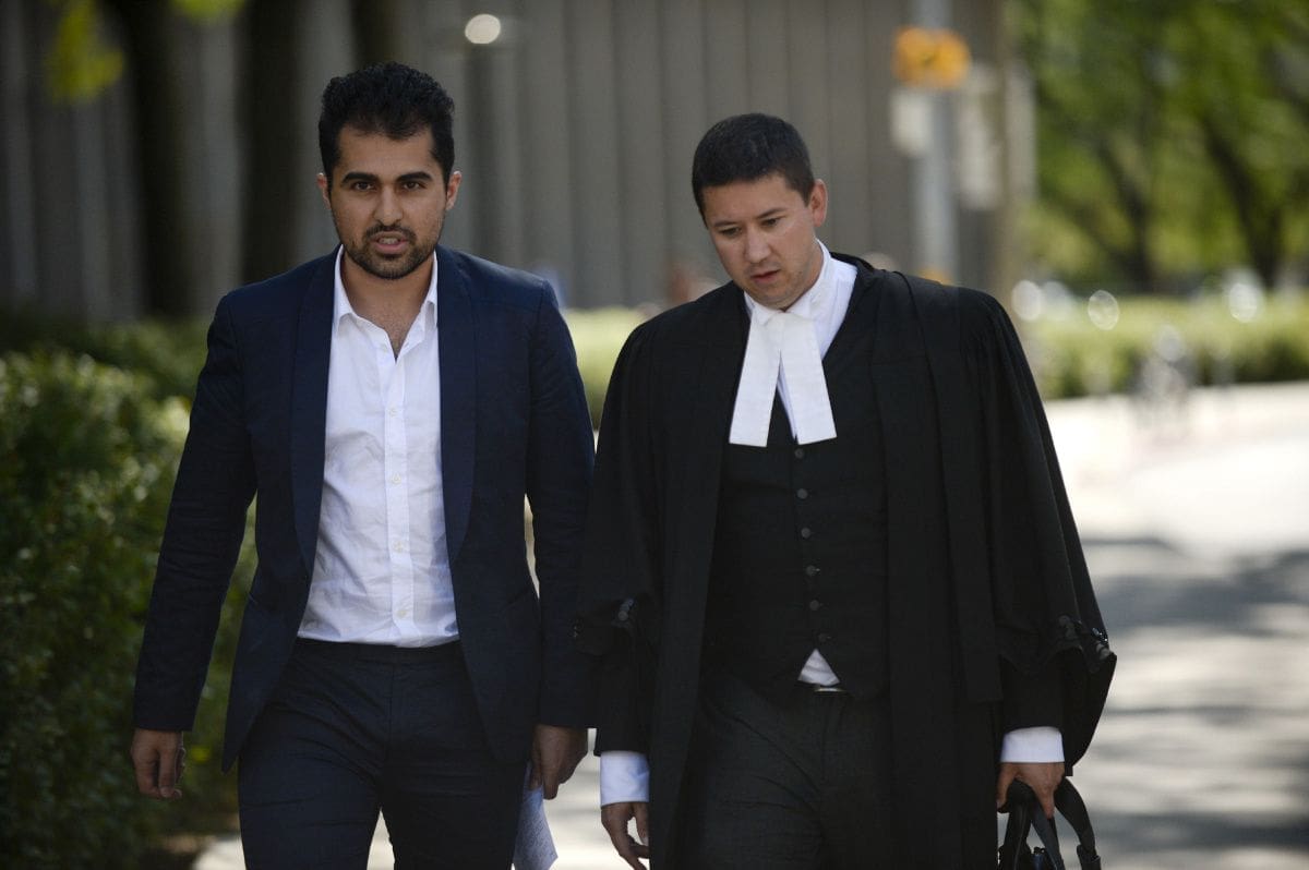 Mark Halfyard with client Mustafa Ururyar after his conviction was overturned on appeal